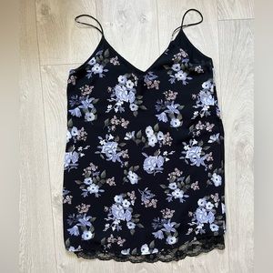 Forever 21 black & purple floral slip dress